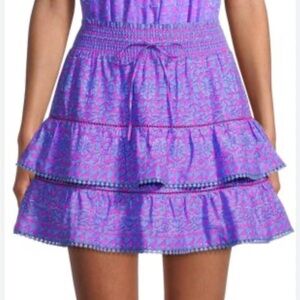 Vineyard Vines Anegada print ruffled skirt purple